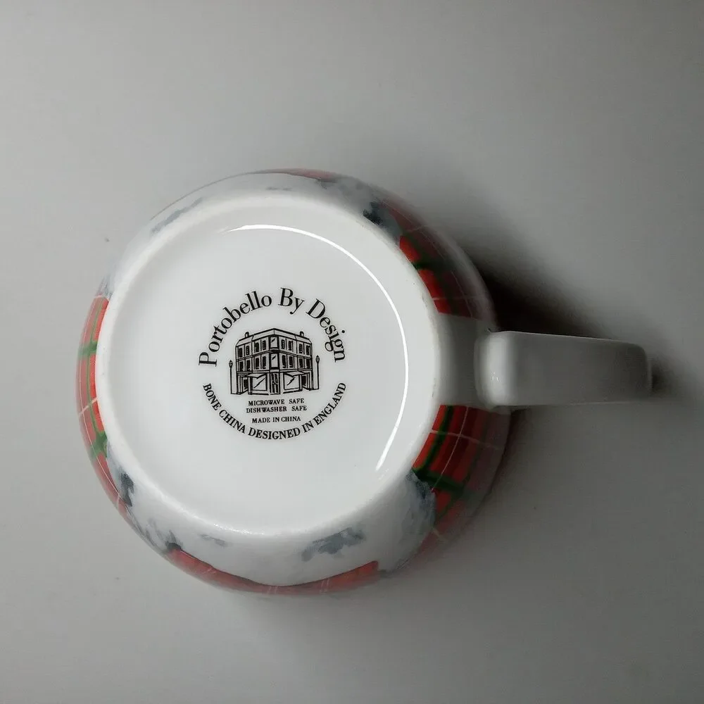 White Westie Dog in Plaid Mug Portobello by Design Coffee Cup Bone China - Picture 6 of 8